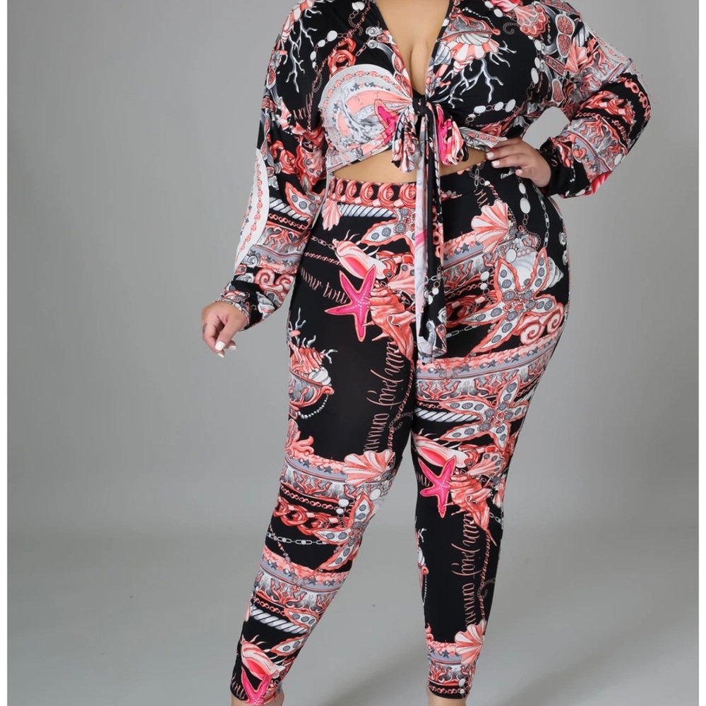 Plus size two piece set